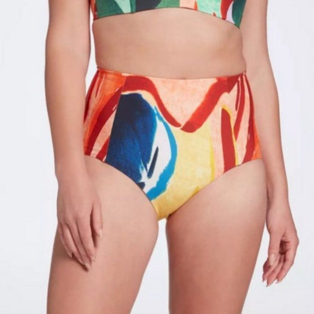NWT CALIA by Carrie Underwood POWER sculpt Bikini Bottom Painterly Floral Small